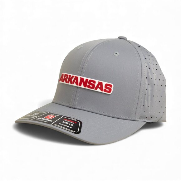 Arkansas Razorbacks ARKANSAS Red 3D Laser Perf R-Flex Cap- Grey - Picture 2 of 3